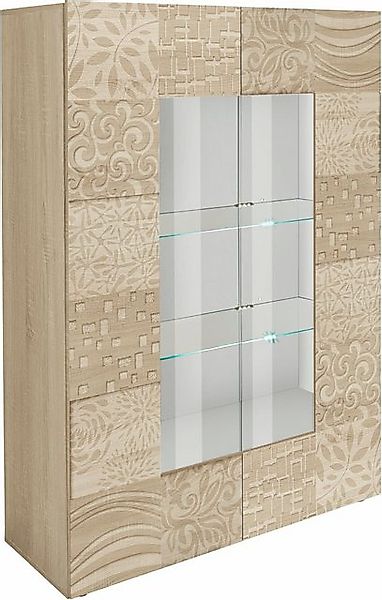INOSIGN Vitrine "Miro", Stauraumvitrine, Höhe 166 cm mit dekorativem Siebdr günstig online kaufen