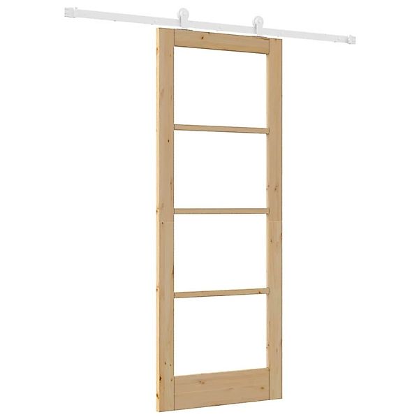 vidaXL Schiebetür ORKDAL Braun 78 x 202 cm Holz und Metall 3332047 günstig online kaufen