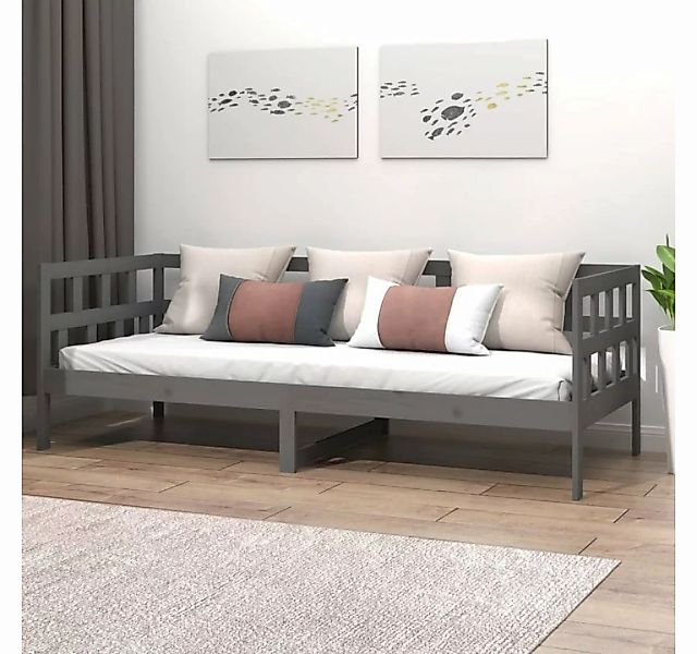 furnicato Bett Tagesbett Grau Massivholz Kiefer 90x190 cm günstig online kaufen