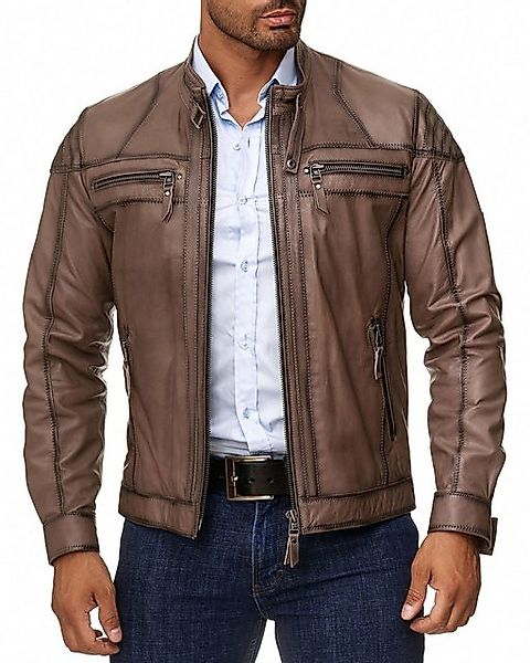 S&A Ledermoden Lederjacke Joel (56-St) Stehkragen günstig online kaufen
