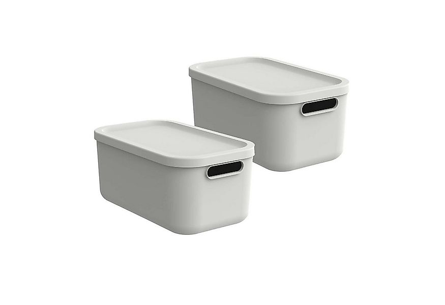 ROTHO Aufbewahrungsbox Albula Light 2er-Set Kiste 12l mit Deckel (Aufbewahr günstig online kaufen