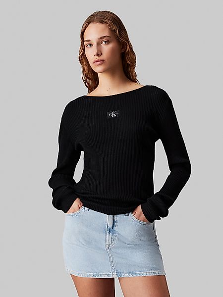 Calvin Klein Jeans Rundhalspullover WOVEN LABEL günstig online kaufen