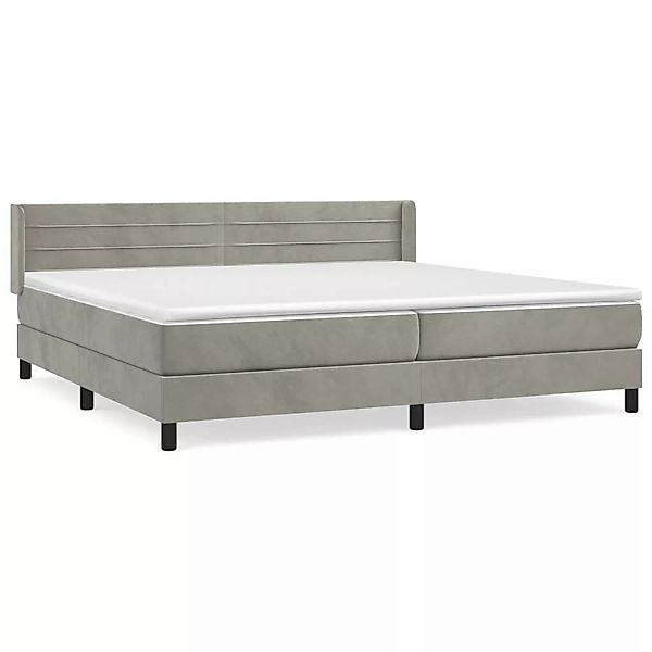 vidaXL Boxspringbett mit Matratze Hellgrau 200x200 cm Samt1396579 günstig online kaufen