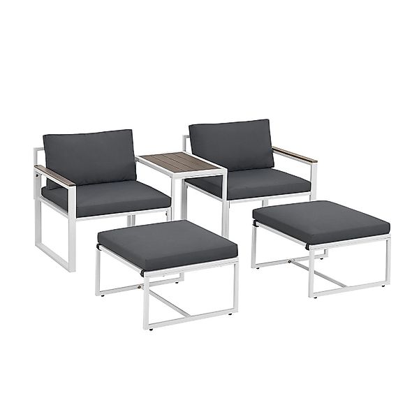 Juskys Gartenlounge-Set Bari, (5-tlg), Gartenmöbel Sofa, günstig online kaufen