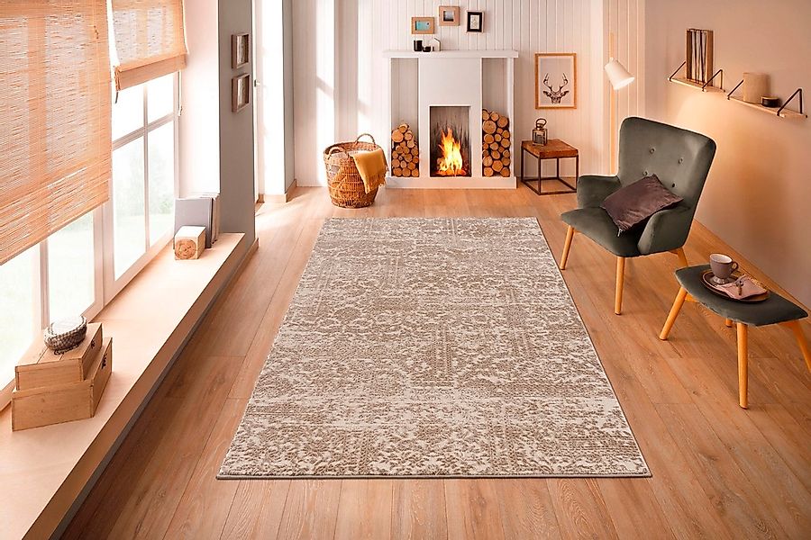 Home affaire Teppich »Dilani«, rechteckig, Vintage, dezenter Glanz, Hoch-Ti günstig online kaufen