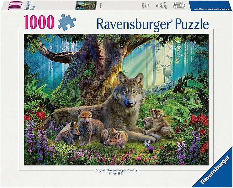 Ravensburger Puzzle Wölfe im Wald, 1000 Puzzleteile, Made in Germany günstig online kaufen