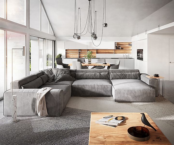 DELIFE Big-Sofa Sirpio, XL Mikrofaser Taupe günstig online kaufen