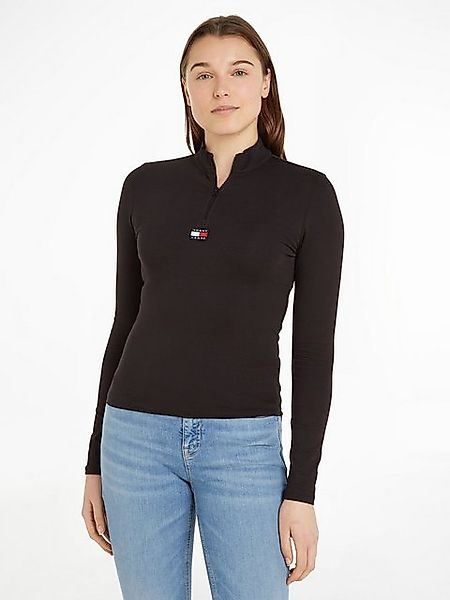 Tommy Jeans Langarmshirt TJW XS BADGE 1/4 ZIP MOCKNECK LS mit Logostickerei günstig online kaufen