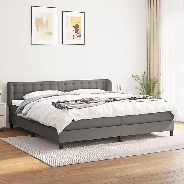 Vidaxl Boxspringbett Mit Matratze Dunkelgrau 200x200 Cm Stoff günstig online kaufen
