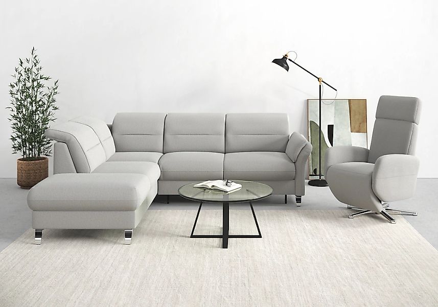 sit&more Ecksofa "Grenoble L-Form mit Federkern" wahlweise mit Bettfunktion günstig online kaufen