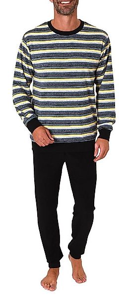Normann Pyjama Herren Frottee Schlafanzug lang, Pyjama mit feinem Ringel-Mu günstig online kaufen