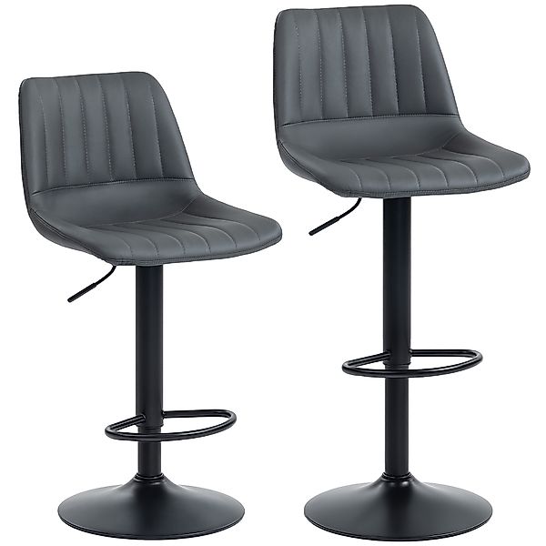HOMCOM Barhocker 2er Set, 360° Drehbar Gepolstert Barstuhl mit Fußstütze, L günstig online kaufen
