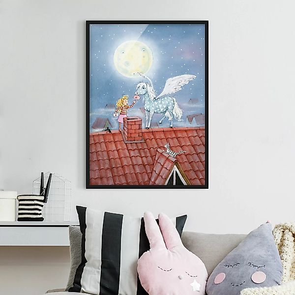 Bild mit Rahmen Kinderzimmer - Hochformat Maries Zauberpony günstig online kaufen