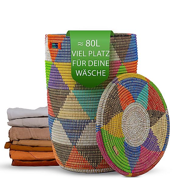 YAADU Wäschekorb mit flachem Deckel 80L günstig online kaufen