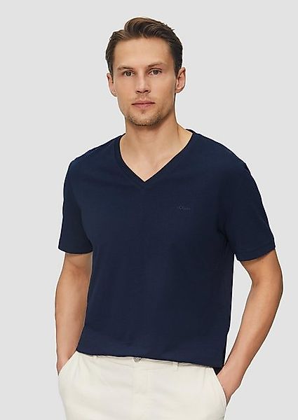 s.Oliver Kurzarmshirt Baumwoll-T-Shirt mit Logo-Print Label-Patch günstig online kaufen