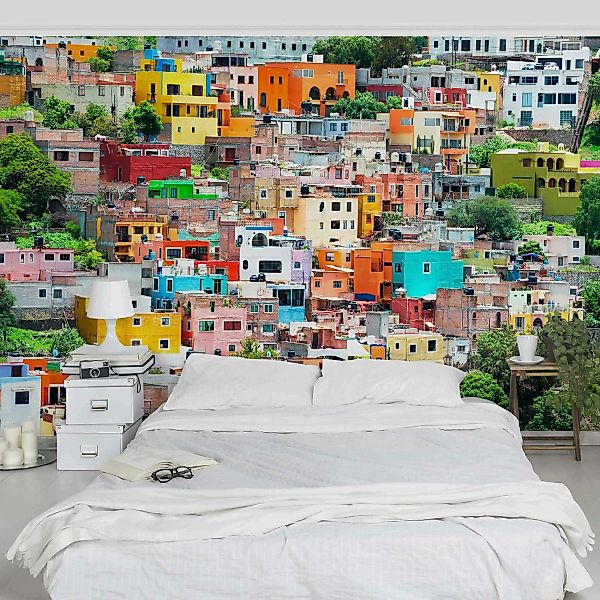 Fototapete Farbige Häuserfront Guanajuato günstig online kaufen