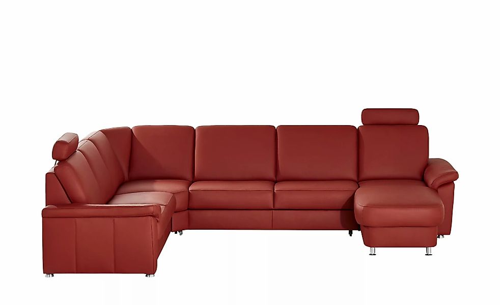 meinSofa Wohnlandschaft Leder Carolin ¦ rot ¦ Maße (cm): B: 330 H: 91 T: 24 günstig online kaufen