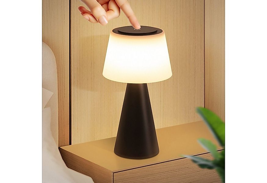 Nettlife LED Tischleuchte Kabellos Touch Nachttischlampe Schwarz/Weiß Dimmb günstig online kaufen
