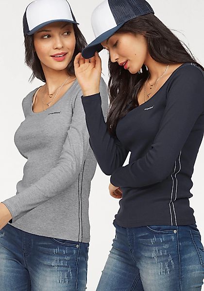 KangaROOS Langarmshirt (Packung, 2-tlg., 2er-Pack) Langarm, günstig online kaufen