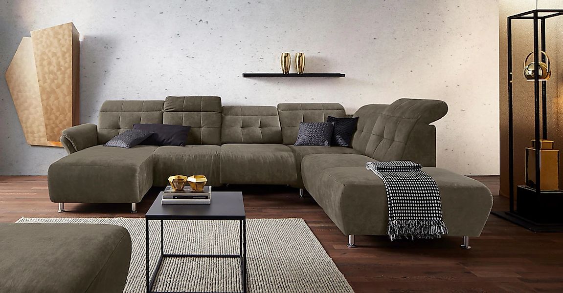 Home affaire Wohnlandschaft "Manhattan U-Form" 2 Sitze mit elektrischer Rel günstig online kaufen