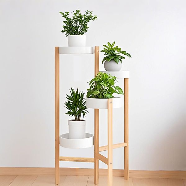 Masbekte Blumenständer 78 cm Höhe, Holz 4 günstig online kaufen