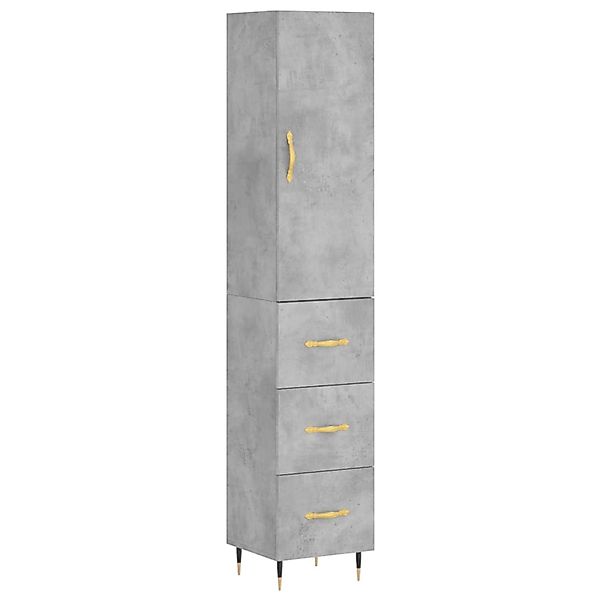 vidaXL Highboard Betongrau 34,5x34x180 cm Holzwerkstoff 3198837 günstig online kaufen