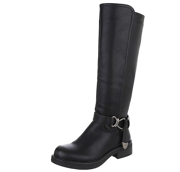 Ital-Design Elegante Damen Longboots mit Komfort und modischen Details Stie günstig online kaufen