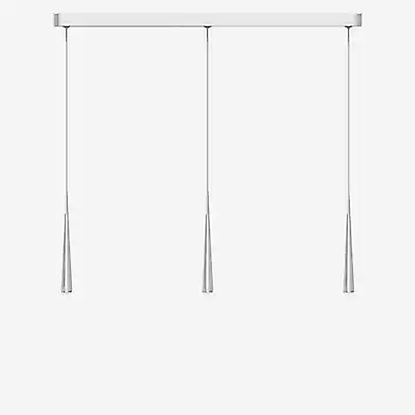 Grau Niceone Pendelleuchte LED 3-flammig, chrom/grau - 600 cm günstig online kaufen