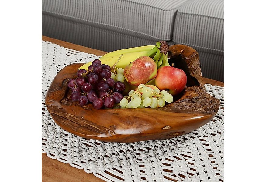 wohnfreuden Dekoschale Holzschale Deko Teak 45 cm lasiert, 1047 günstig online kaufen