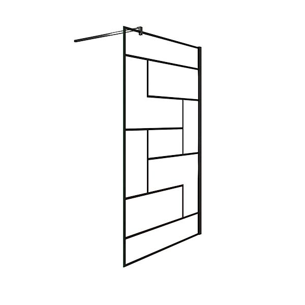 Duschparadies 140 x 200cm Walk in Dusche 8mm Nano Glas Duschwand Glasdekor günstig online kaufen