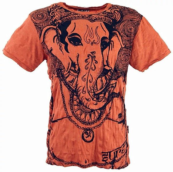 Guru-Shop T-Shirt Sure Herren T-Shirt Ganesh - rostorange Goa Style, Festiv günstig online kaufen