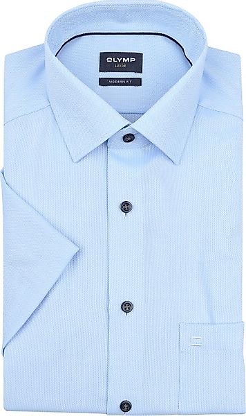 OLYMP Luxor Short Sleeve Hemd Structure Hellblau - Größe 45 günstig online kaufen