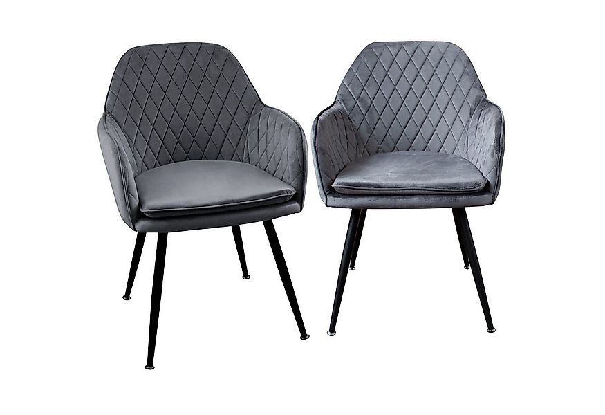 TRISENS Esszimmerstuhl (Stück, 2 St), Armlehnenstuhl mit abgestepptem Samtb günstig online kaufen