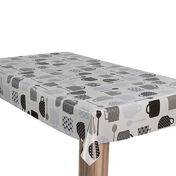 laro Tischdecke Wachstuch-Tischdecke Gartentischdecke Kaffeepause Weiß günstig online kaufen