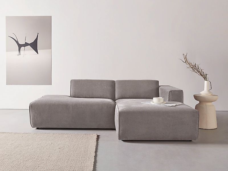 andas Ecksofa "Noord", mit Kedernaht, Breite 227 cm, Cord, Struktur günstig online kaufen