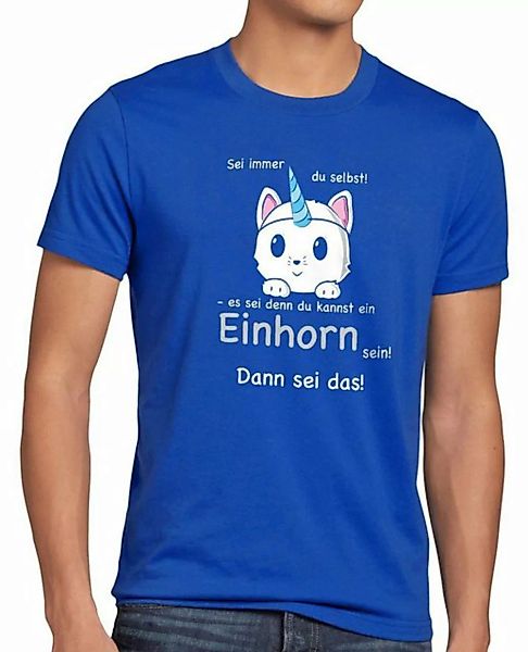 style3 Print-Shirt Herren T-Shirt Sei immer du selbst! Einhorn Unicorn es s günstig online kaufen
