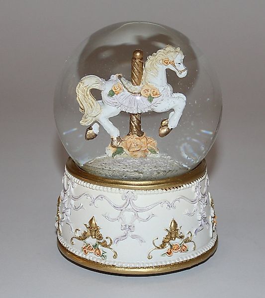 Wurm Schneekugel Nostalgische Schneekugel mit Spieluhr mit Karussellpferd günstig online kaufen