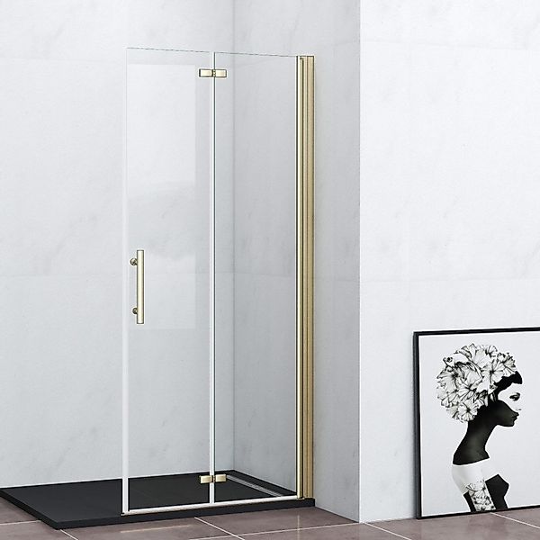 Duschparadies Walk-in-Dusche H:195cm Duschwand Scharniertür Falttür günstig online kaufen