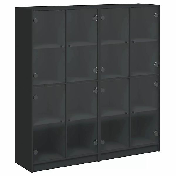 VidaXL Bücherschrank mit Türen Schwarz 136x37x142 cm Holzwerkstoff günstig online kaufen