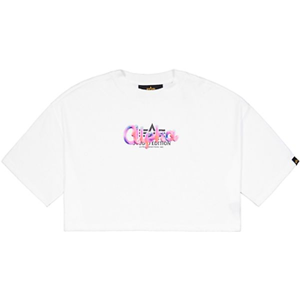 Alpha Industries  T-Shirt Studio Rainbow Cropped T-Shirt W - white günstig online kaufen