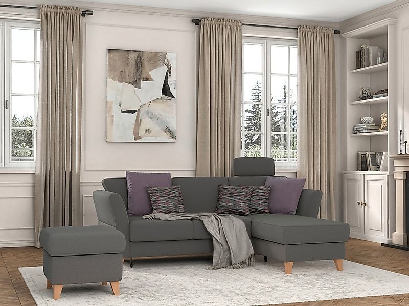 sit&more Ecksofa »Visby L-Form« Wahlweise mit Bettfunktion und Bettkasten, günstig online kaufen