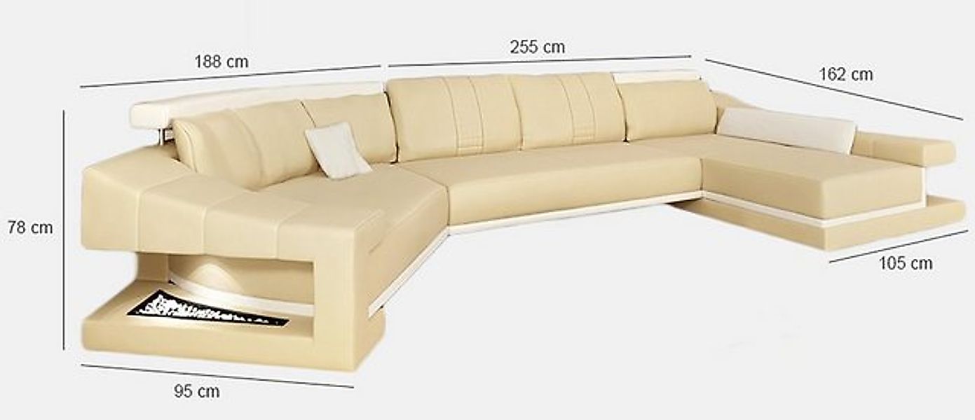 JVmoebel Ecksofa Ledersofa Wohnlandschaft XXL Ecksofa Bigsofa Couch Designe günstig online kaufen