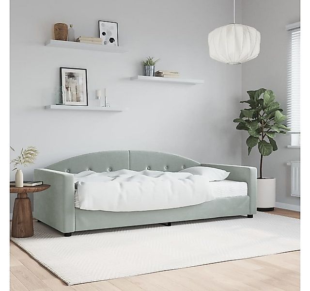 vidaXL Bett, Tagesbett mit Matratze Hellgrau 90x190 cm Samt günstig online kaufen