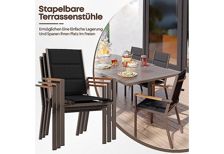 Furnicopia Gartenstuhl, Aluminium Stapelstühle 160 kg Tragkraft, Esszimmer günstig online kaufen