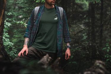 Baddery Print-Shirt Jäger T-Shirt: "Walking Deer" günstig online kaufen