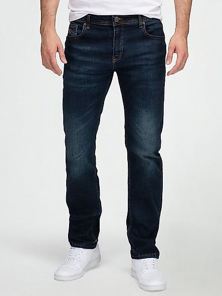 Lorenzo Loren Straight-Jeans Jeans Herren Dunkelblau Stonewashed LL-4022 günstig online kaufen