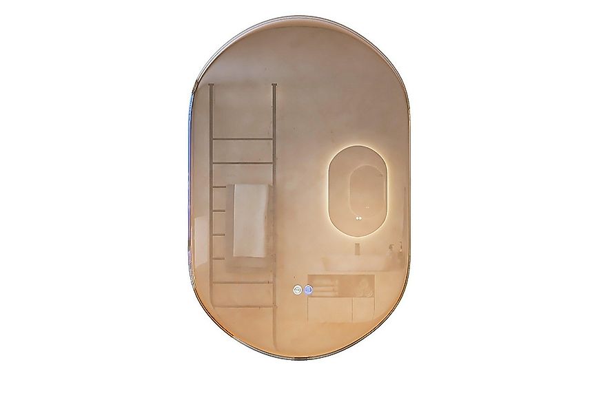 COSTWAY LED-Lichtspiegel Badspiegel, 80x50cm Oval, Touch Funktion günstig online kaufen