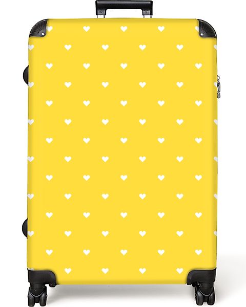 NoBoringSuitcases.com© Hartschalen-Trolley Herzen - Gelb - günstig online kaufen