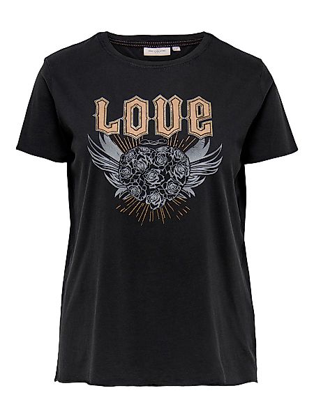 ONLY Curvy Reg T-shirt Damen Schwarz günstig online kaufen