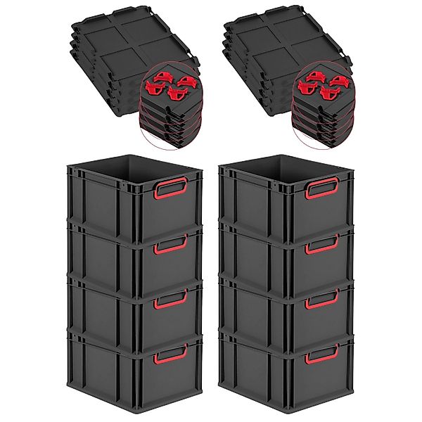 PROREGAL SuperSparSet 8x Eurobox Nextgen Color Mit Auflagedeckel HxBxT 22x3 günstig online kaufen